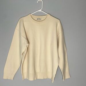 XL men’s cream Zara crewneck sweater beige neutral